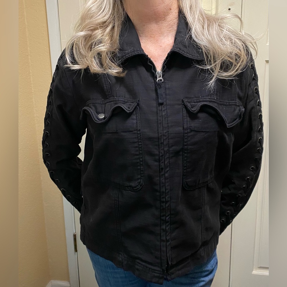 🦋SPRING SALE🦋 Free People Black Faye Denim Jacket